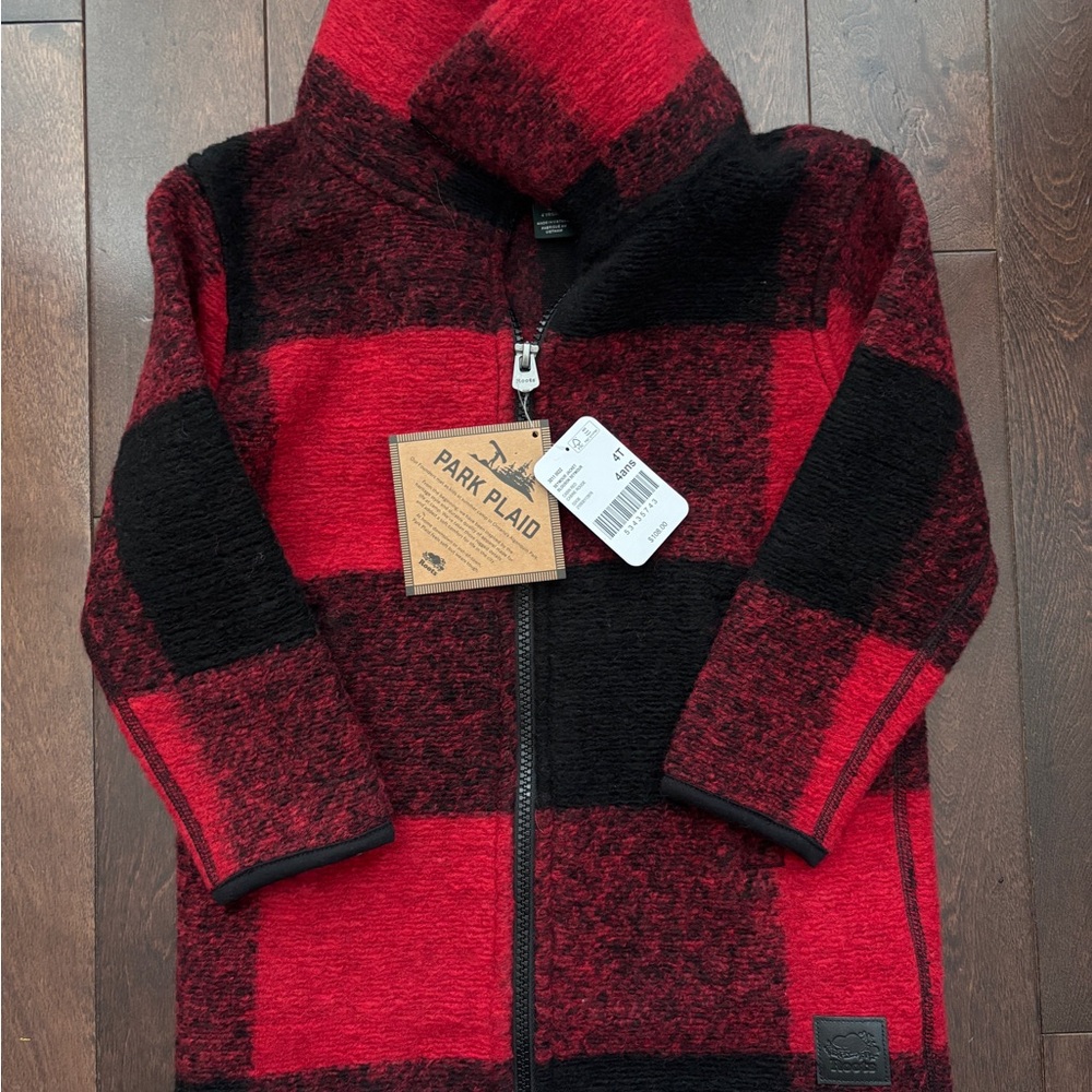 ROOTS toddler 4T Seymour park plaid jacket